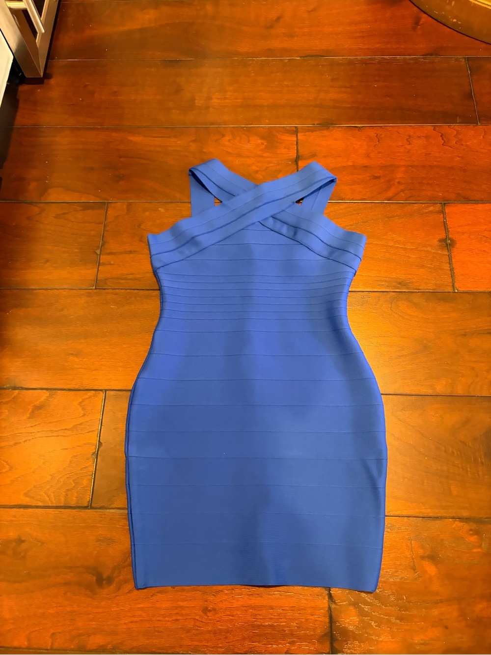Crisscross Strap Royal Blue Mini Dress